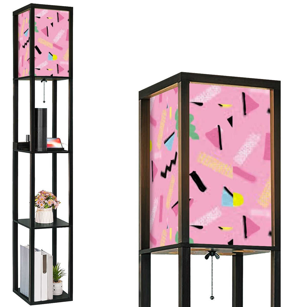Saturday Morning Cartoons Floor Lamp with Shelves