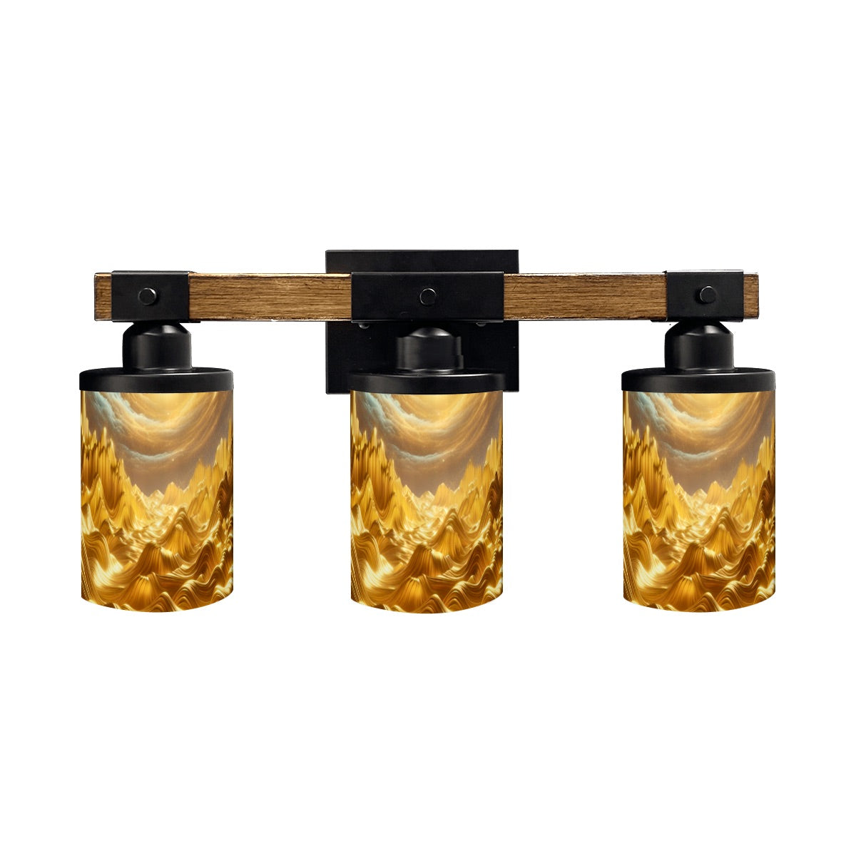 Waves of Gold Vanity Light Fixture