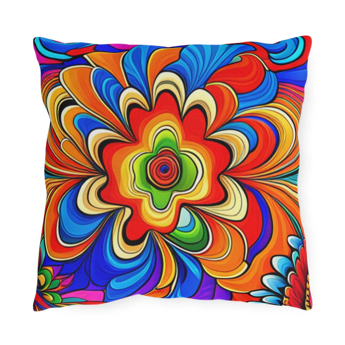 Psychedelic 60s Outdoor Pillow -- Groovy Comfort for any Space