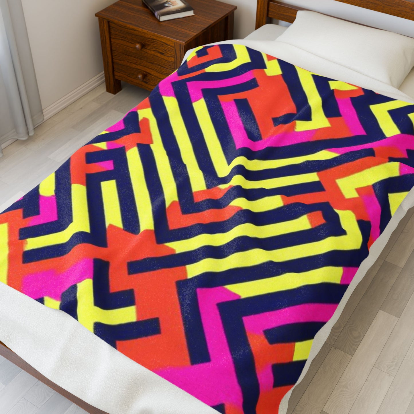 1980's Inspired Velveteen Plush Blanket