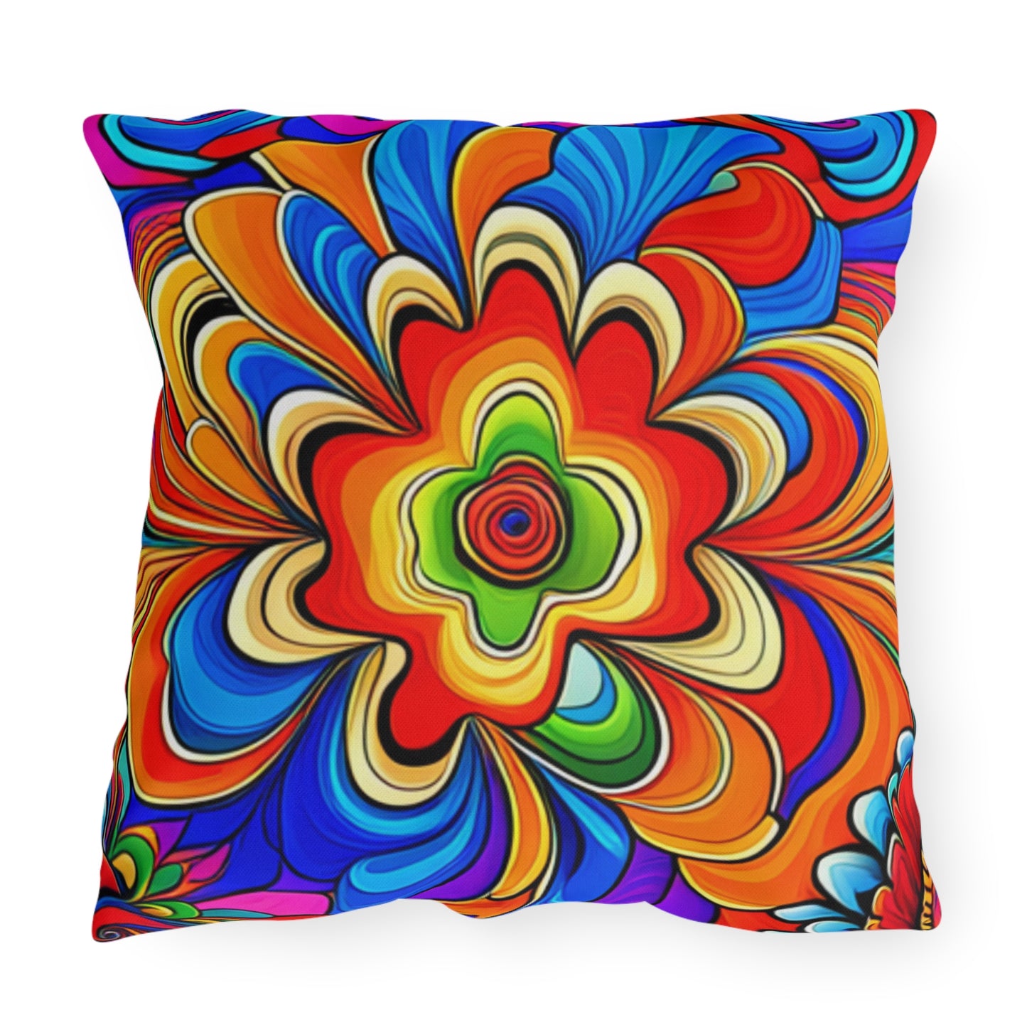 Psychedelic 60s Outdoor Pillow -- Groovy Comfort for any Space