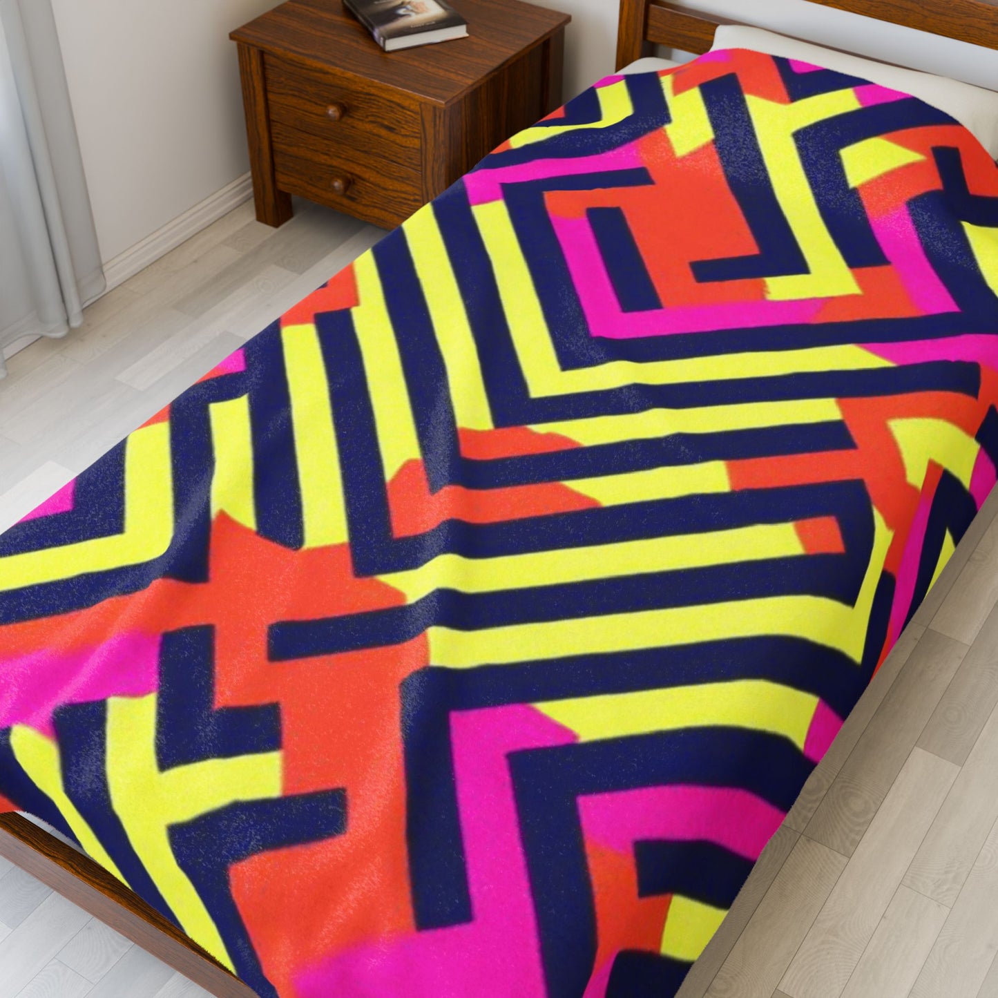 1980's Inspired Velveteen Plush Blanket