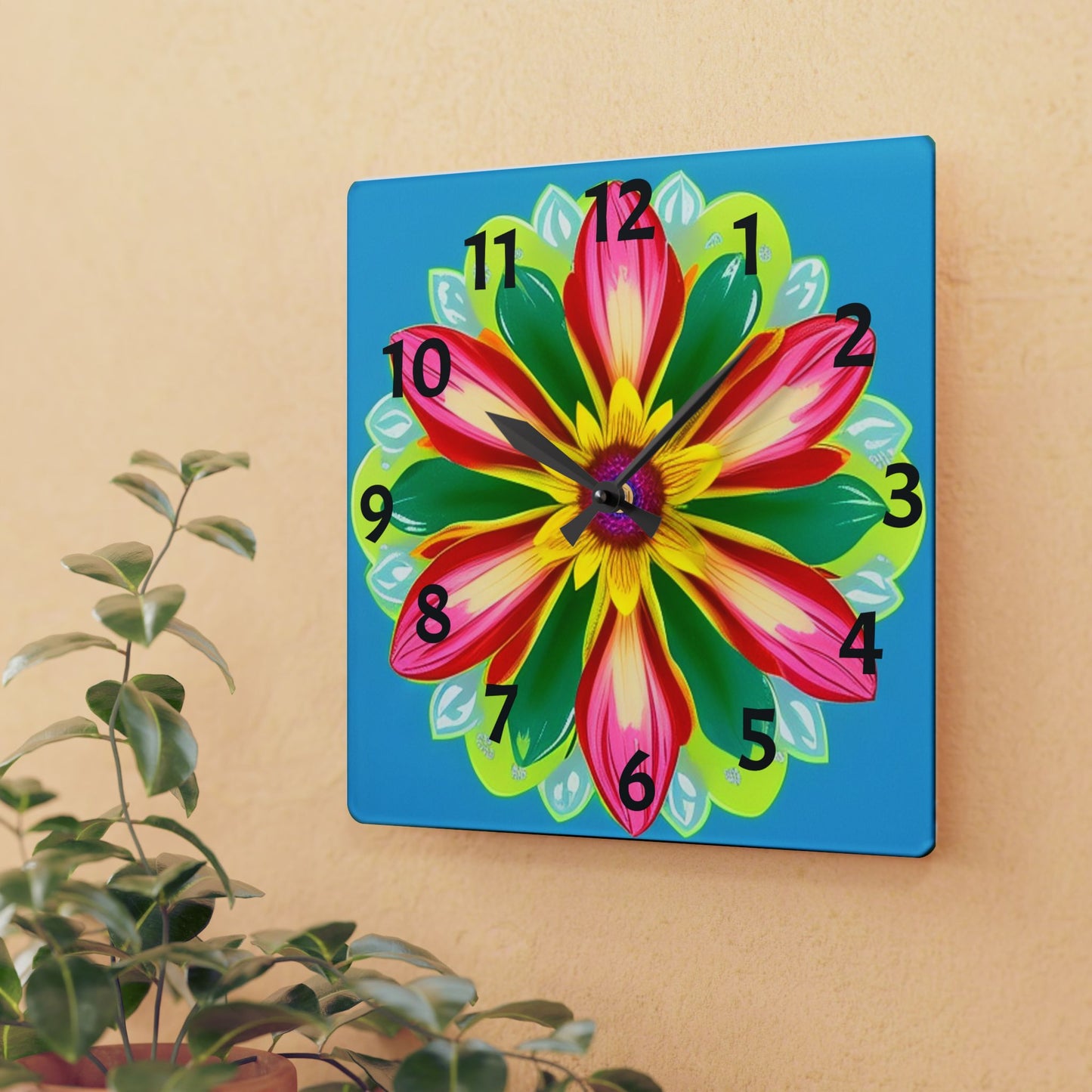 Flower Power Wall Clock