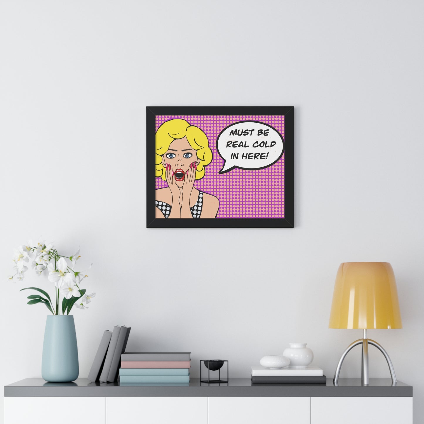 Pop Art Inspired Bathroom Art Rude Woman Framed Horizontal Poster