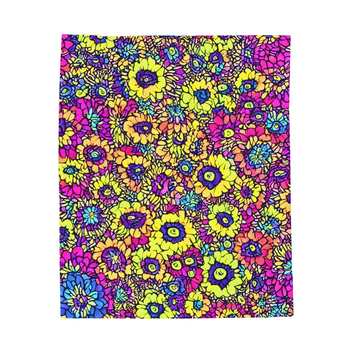 Flower Power Velveteen Plush Blanket