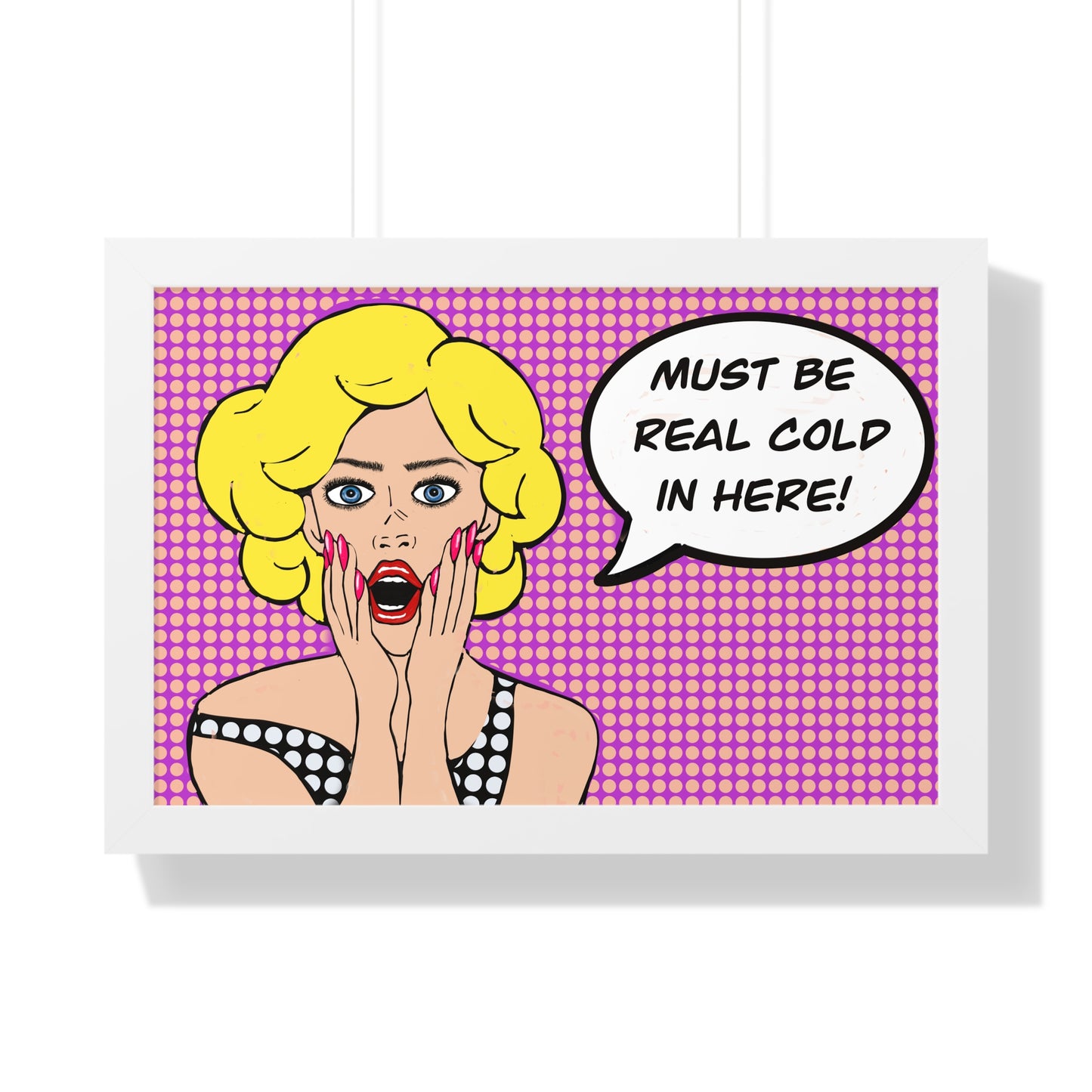 Pop Art Inspired Bathroom Art Rude Woman Framed Horizontal Poster