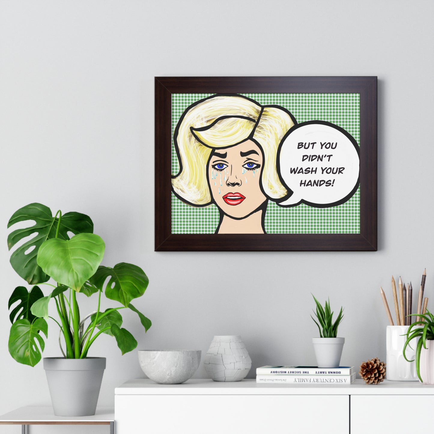 Pop Art Sassy Series Potty Humor Tattle Tale Woman Framed Horizontal Poster