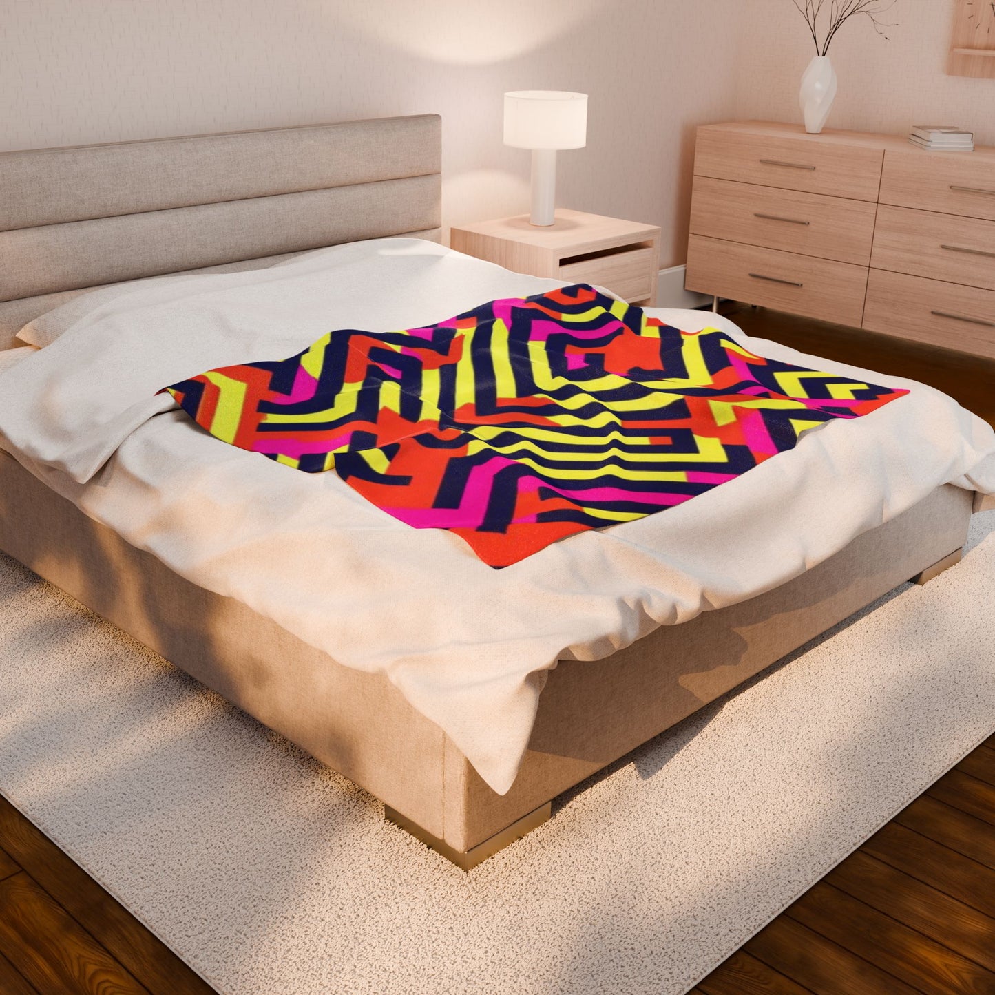1980's Inspired Velveteen Plush Blanket