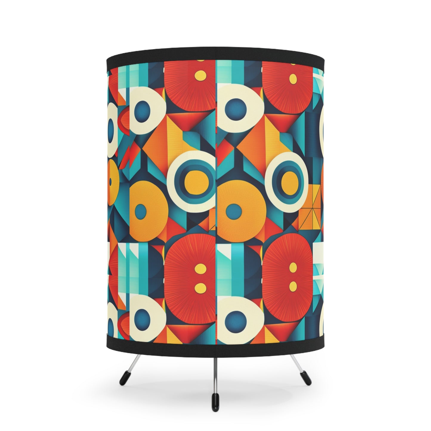 Tripod Lamp With Mid Century Modern Pattern