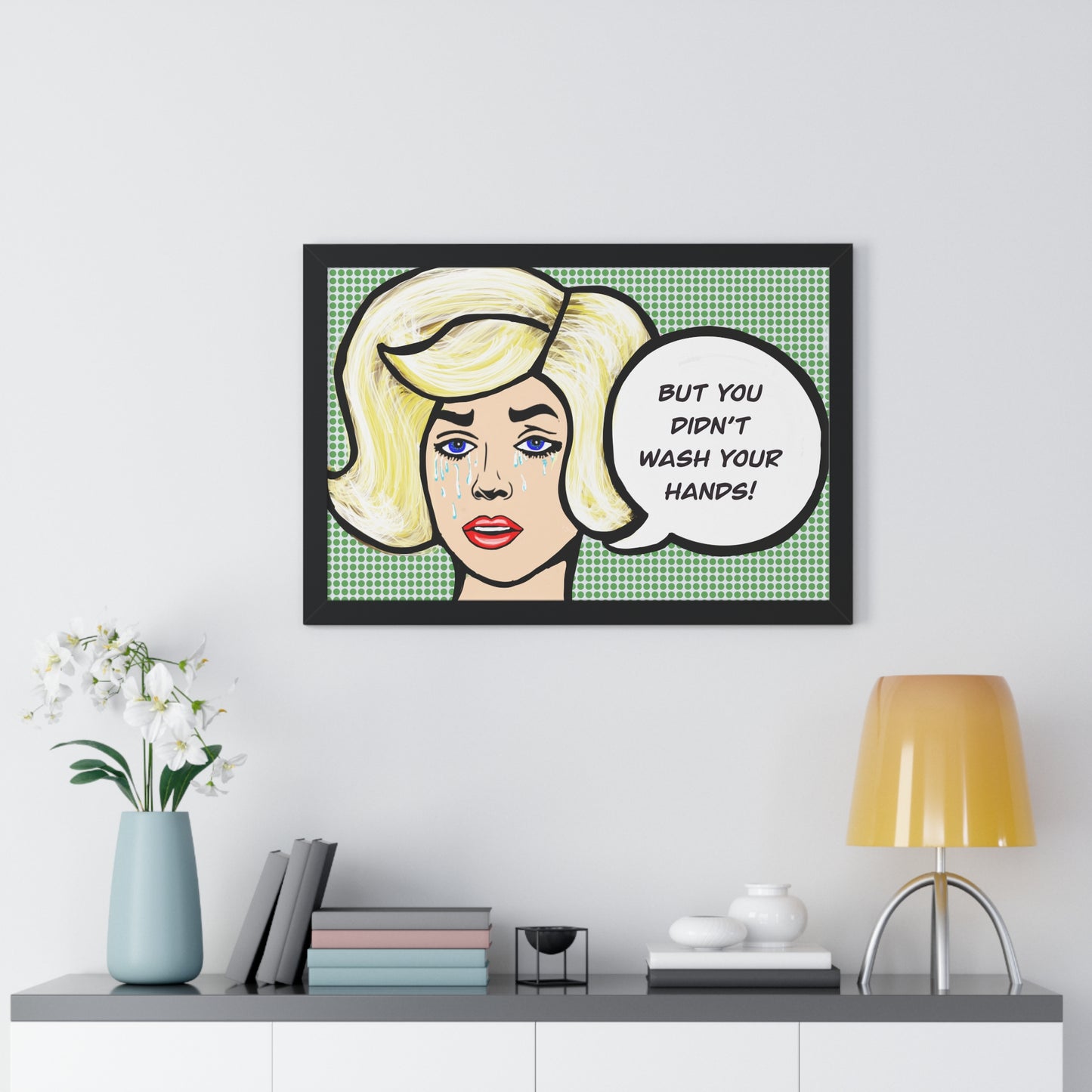 Pop Art Sassy Series Potty Humor Tattle Tale Woman Framed Horizontal Poster