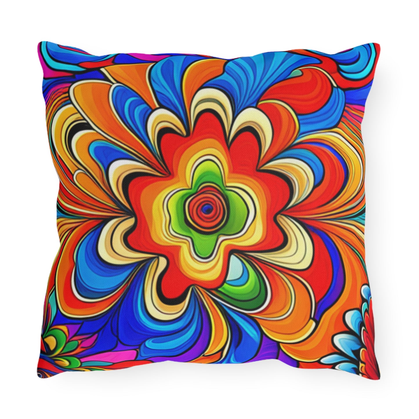 Psychedelic 60s Outdoor Pillow -- Groovy Comfort for any Space