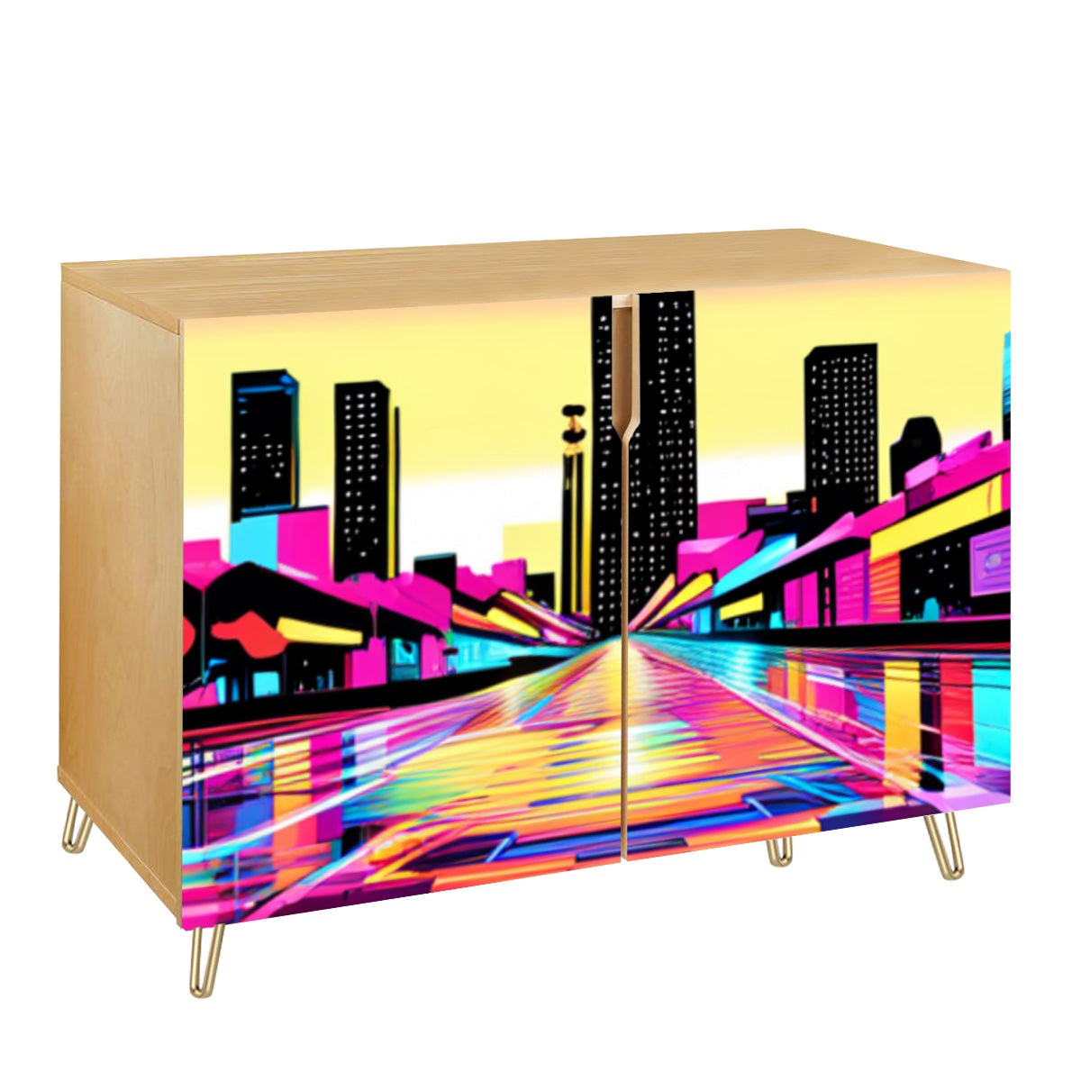 Neon Skyline Storage Cabinet