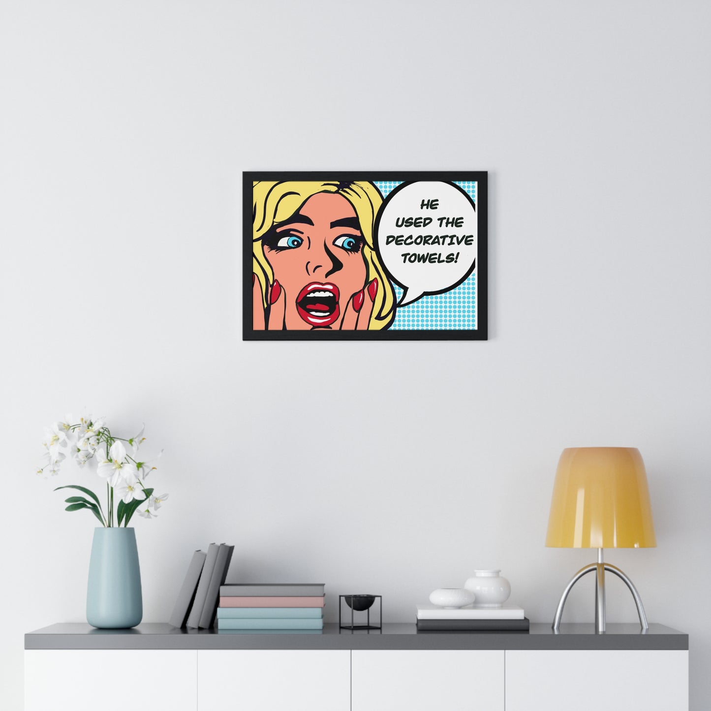 Pop Art Sassy Series Potty Humor Decorative Towels Horizontal Framed Poster