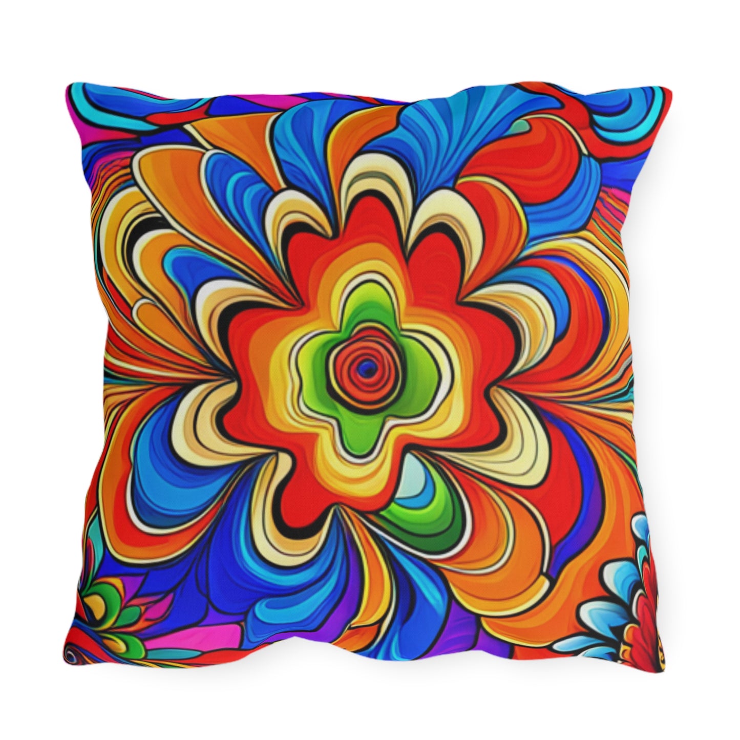 Psychedelic 60s Outdoor Pillow -- Groovy Comfort for any Space