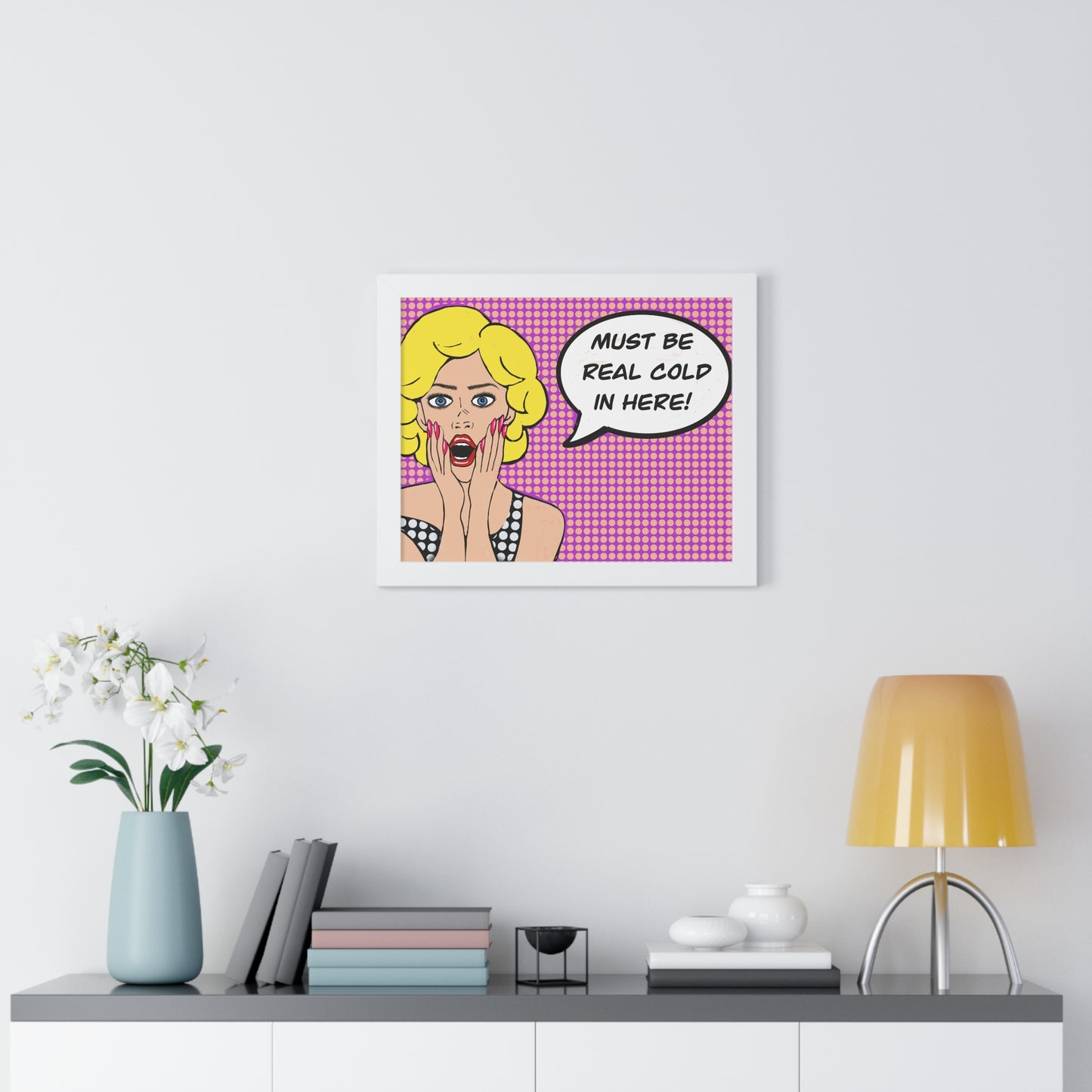 Pop Art Inspired Bathroom Art Rude Woman Framed Horizontal Poster