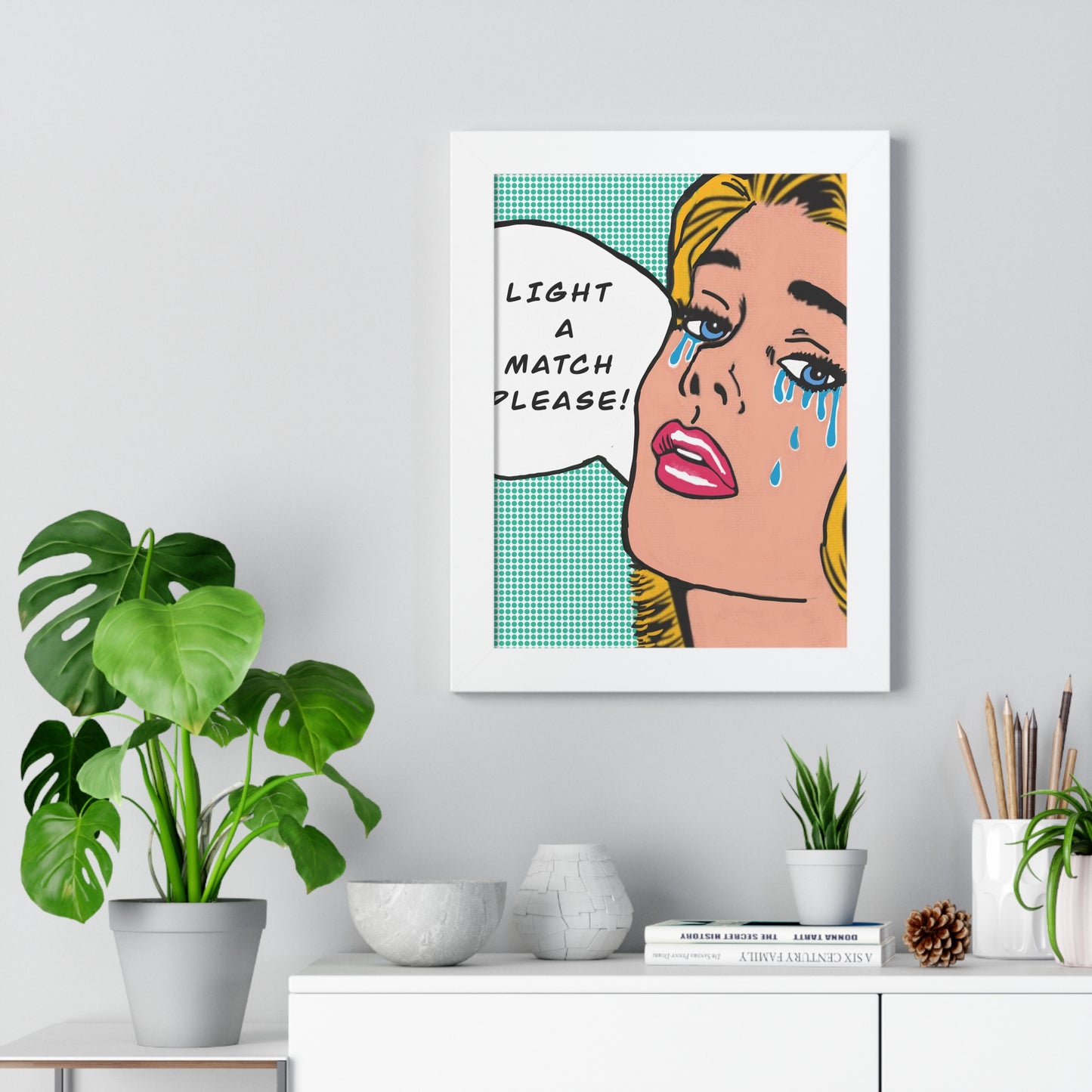 Pop Art Sassy Series Potty Humor Framed Light A Match Vertical Poster