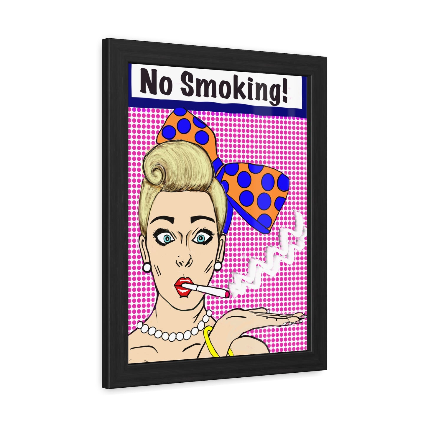 Pop Art Sassy Series Potty Humor Smoking Lady Vertical Framed Poster
