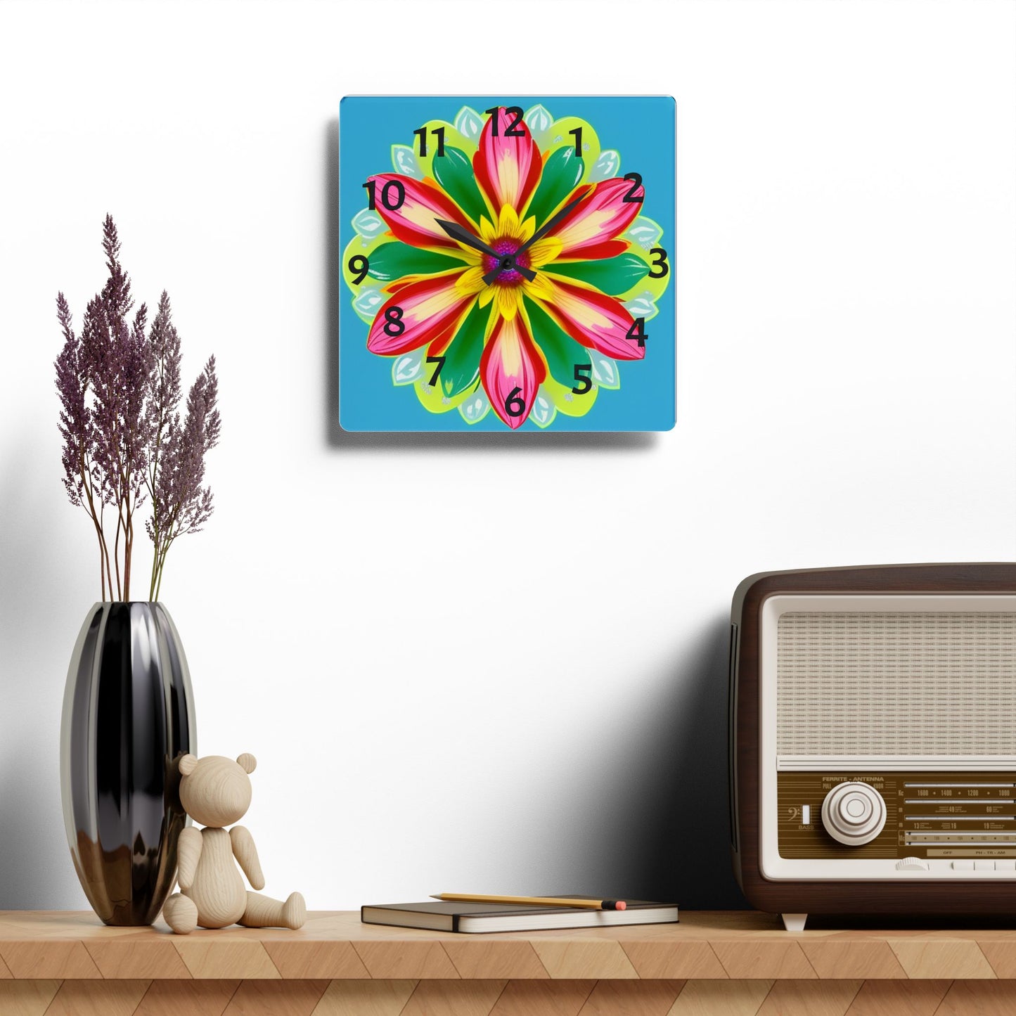 Flower Power Wall Clock
