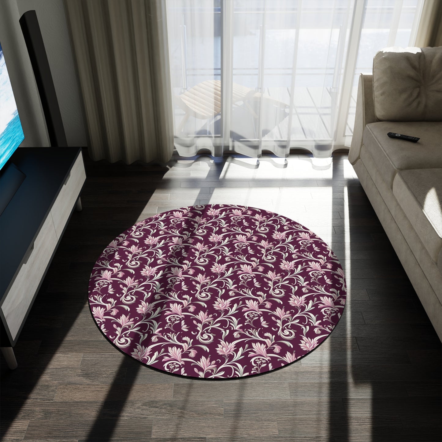 French Rococo Round Rug
