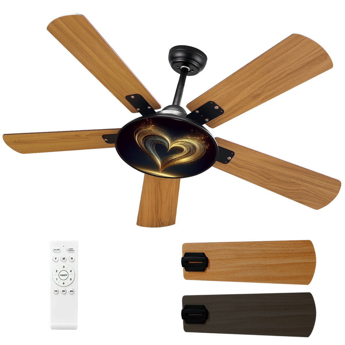 Heart of Gold Ceiling Fan With Light π