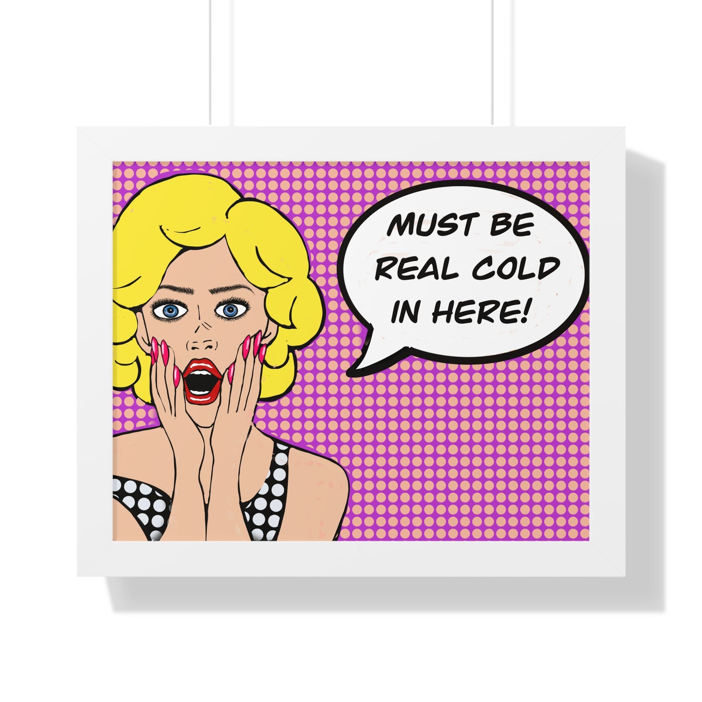 Pop Art Inspired Bathroom Art Rude Woman Framed Horizontal Poster