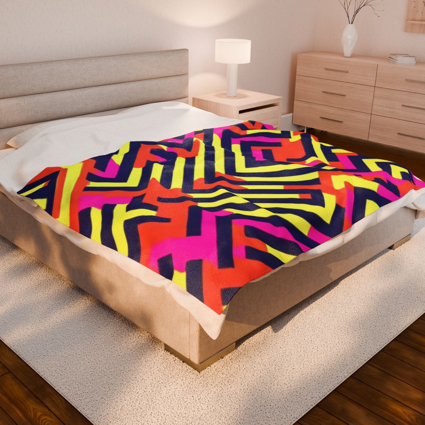 1980's Inspired Velveteen Plush Blanket