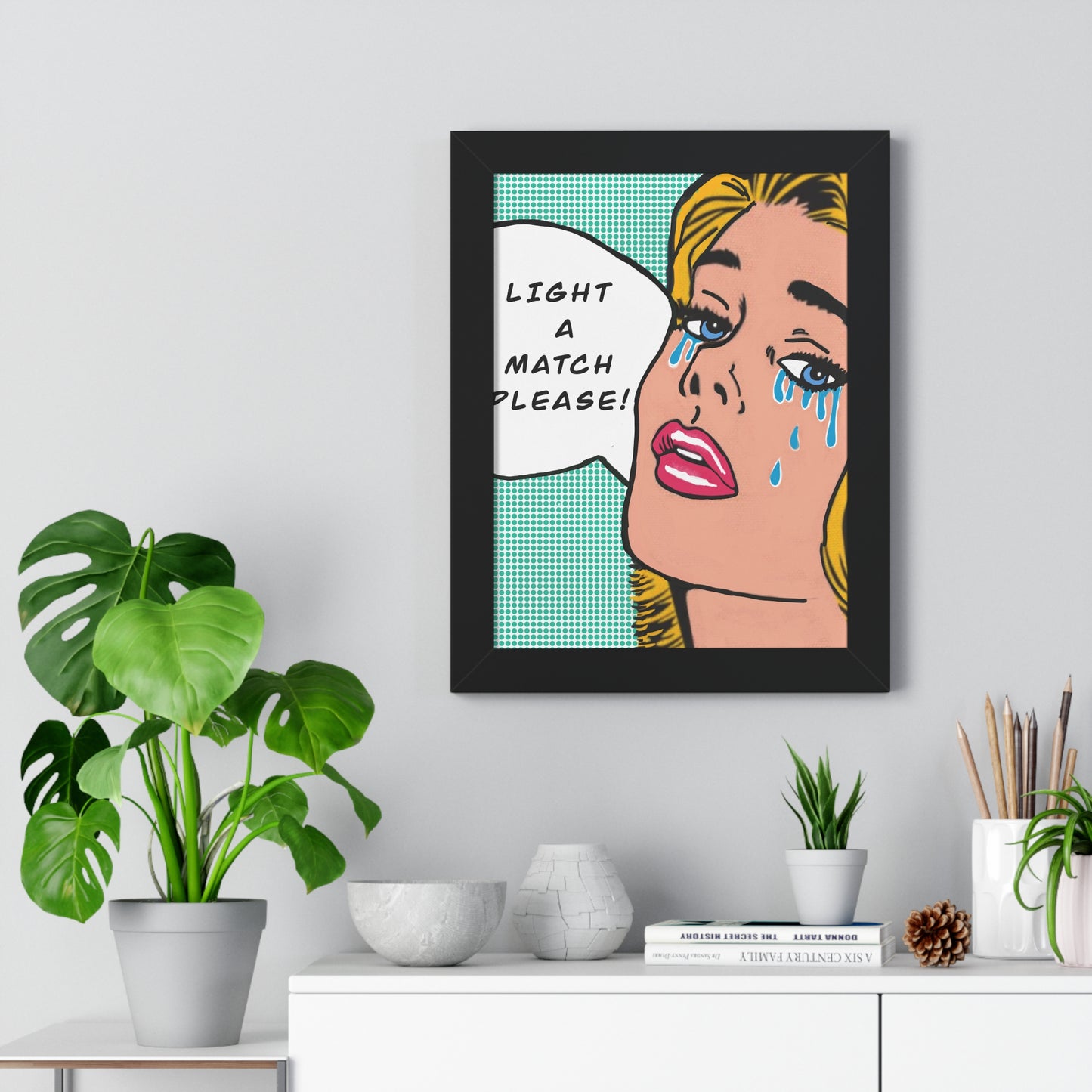 Pop Art Sassy Series Potty Humor Framed Light A Match Vertical Poster