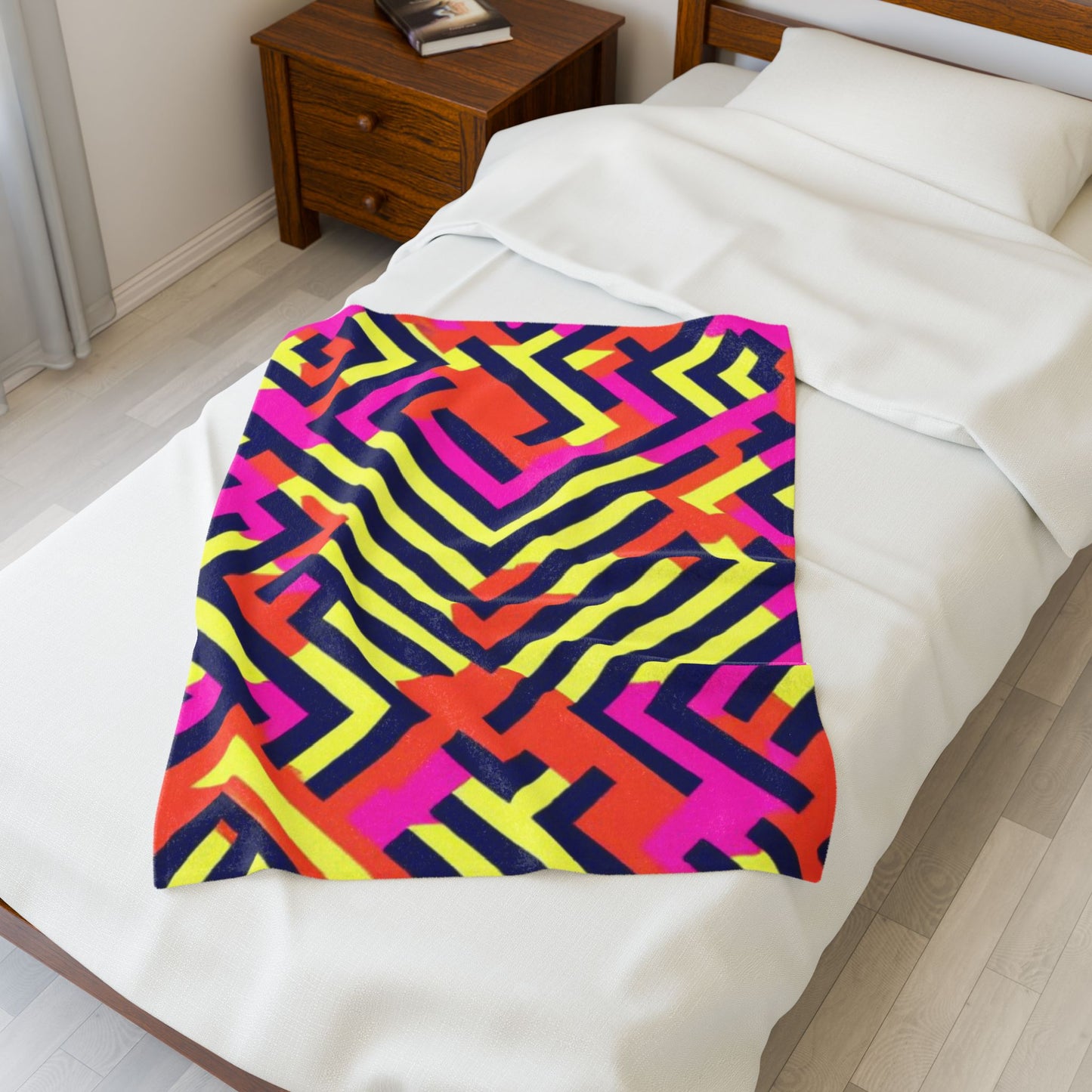1980's Inspired Velveteen Plush Blanket