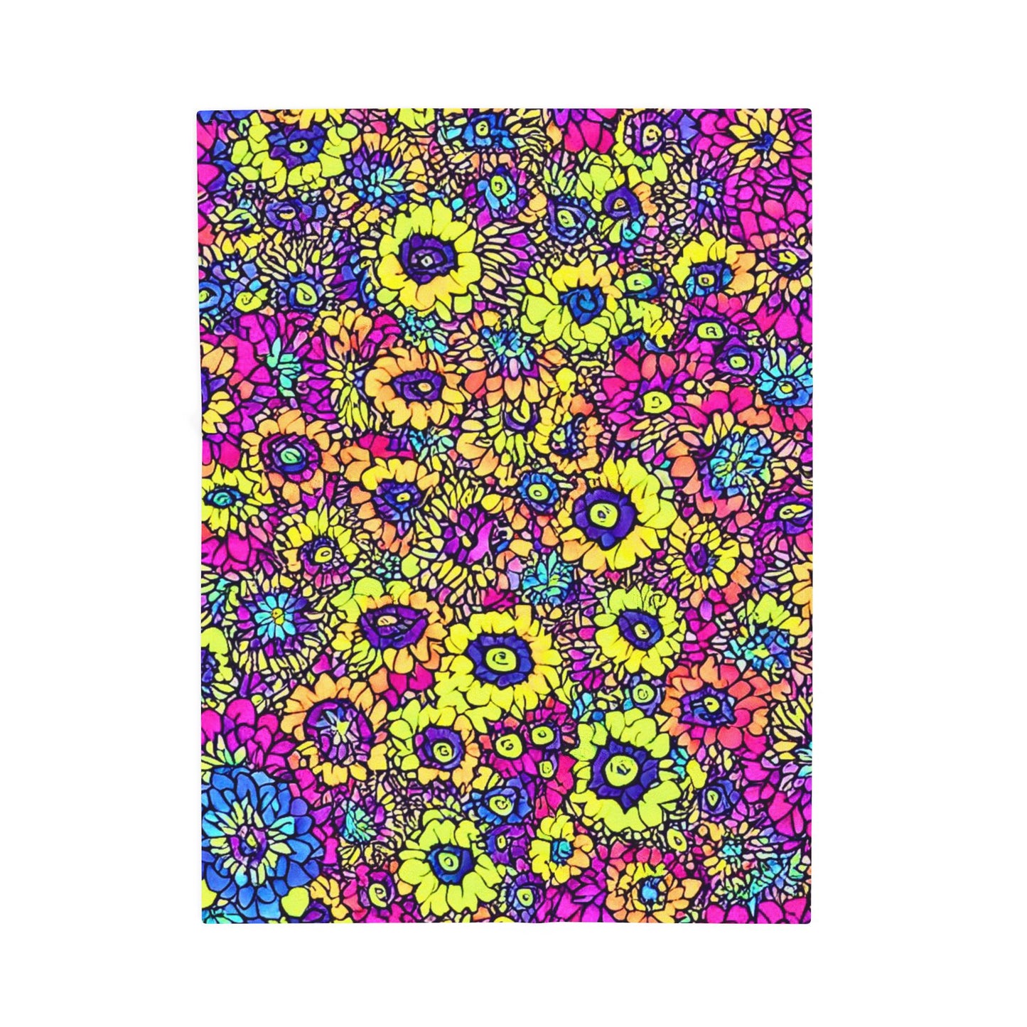 Flower Power Velveteen Plush Blanket