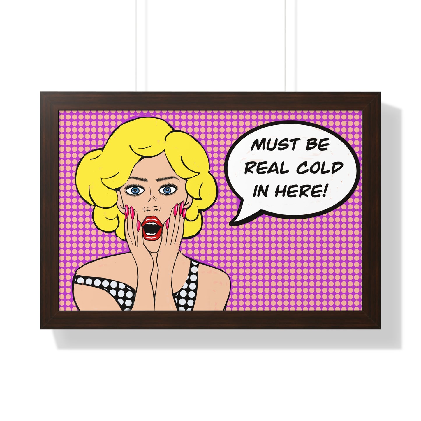 Pop Art Inspired Bathroom Art Rude Woman Framed Horizontal Poster