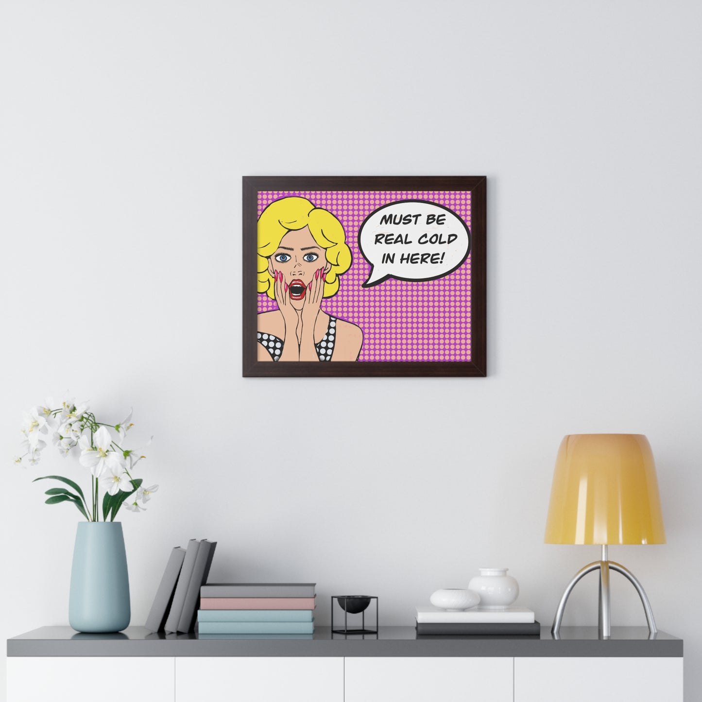 Pop Art Inspired Bathroom Art Rude Woman Framed Horizontal Poster