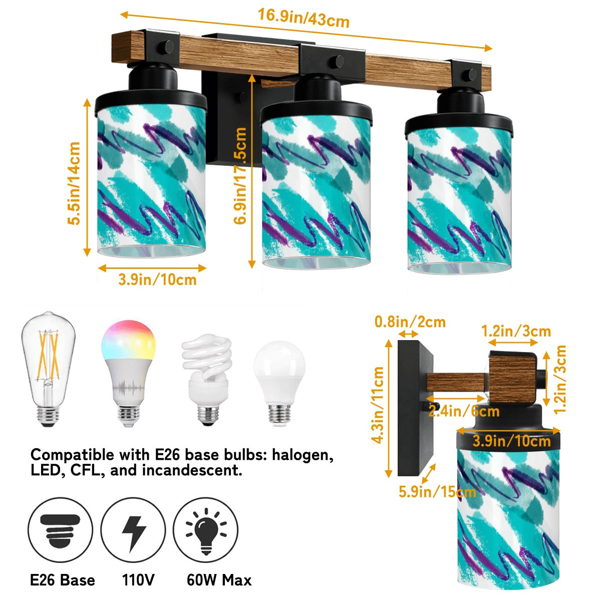 ⭐ 90s Vibe Vanity Light Fixture – Light It Up, Retro Style 💿