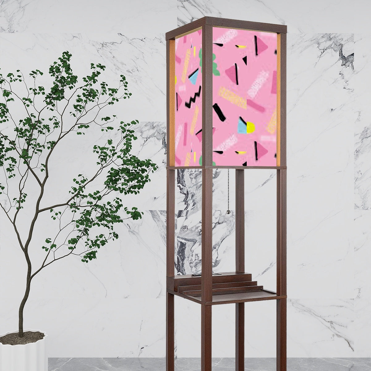 Saturday Morning Cartoons Floor Lamp with Shelves