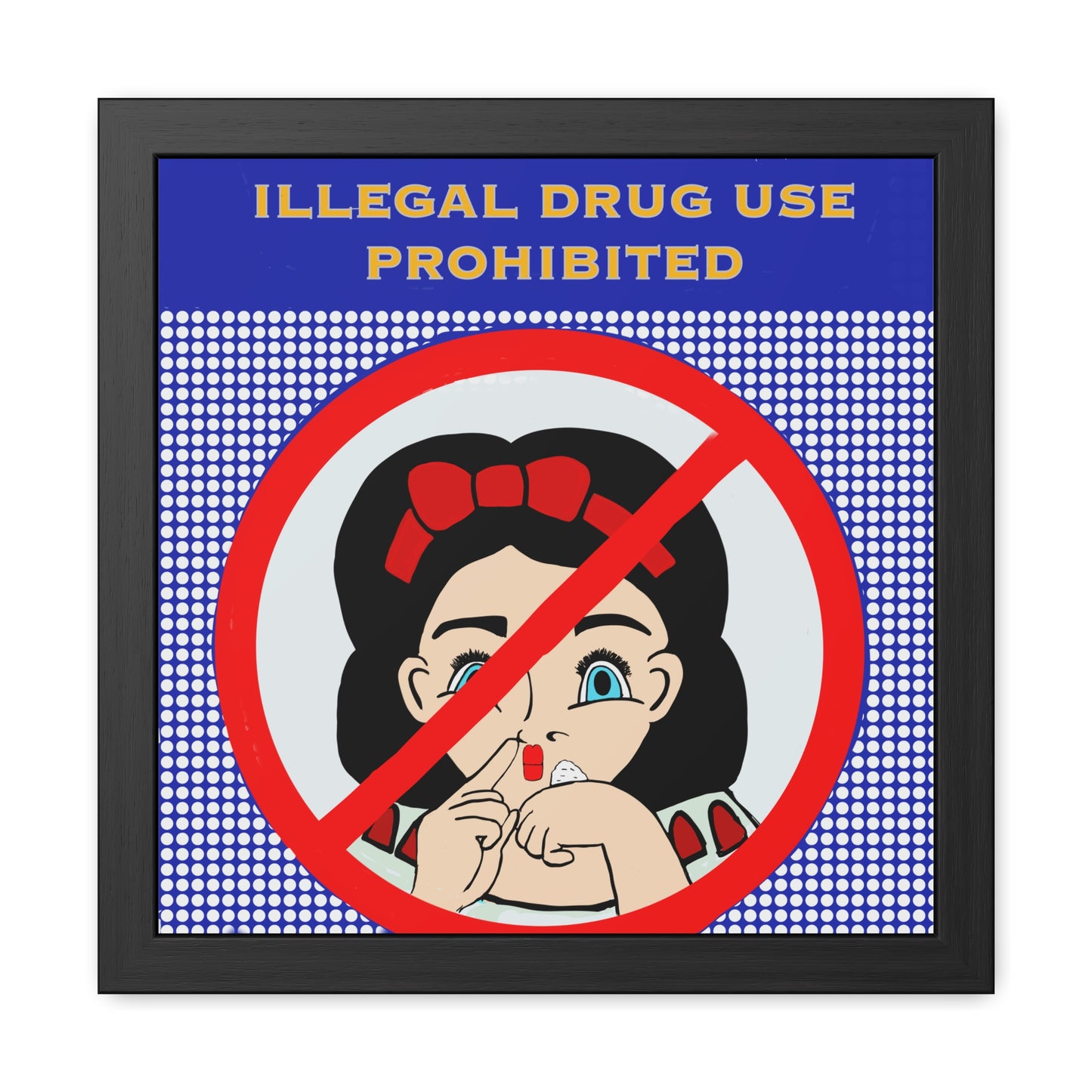 No Drugs In The Bathroom Please Potty Humor Framed Poster
