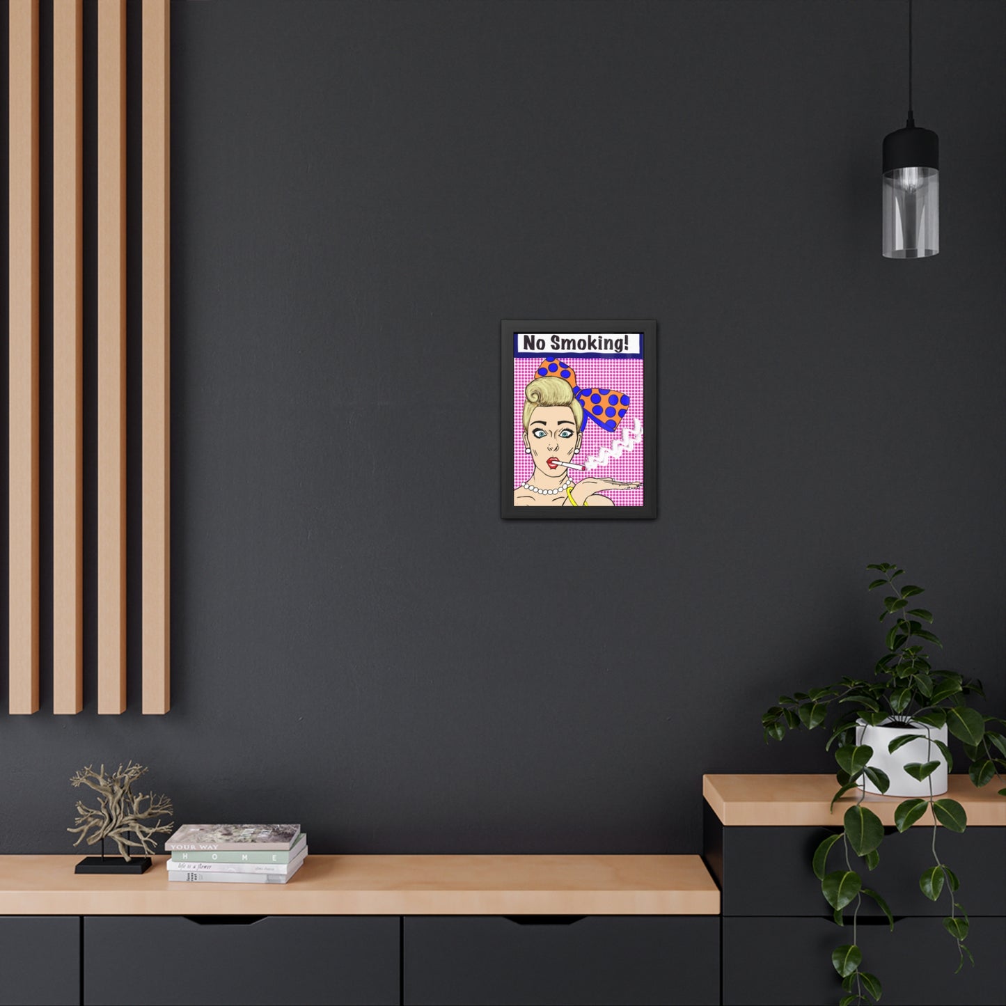 Pop Art Sassy Series Potty Humor Smoking Lady Vertical Framed Poster