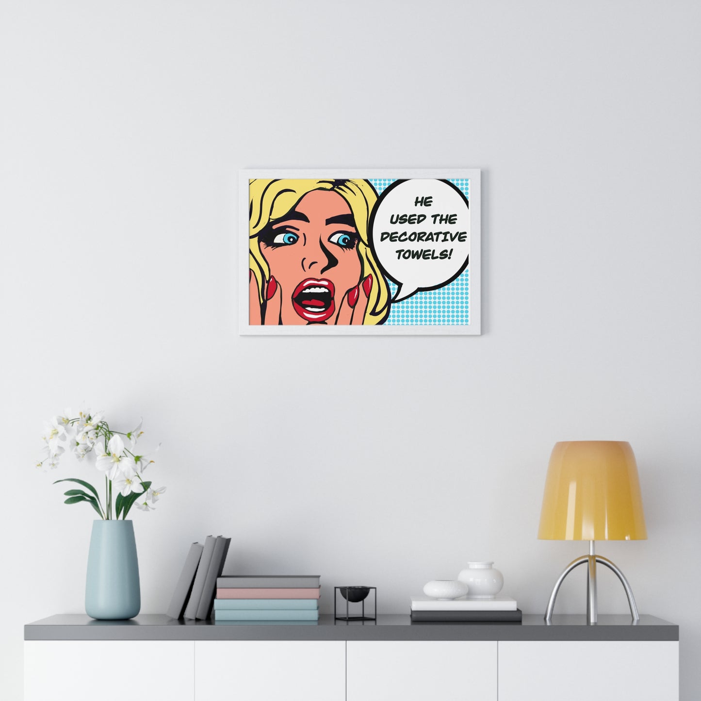 Pop Art Sassy Series Potty Humor Decorative Towels Horizontal Framed Poster