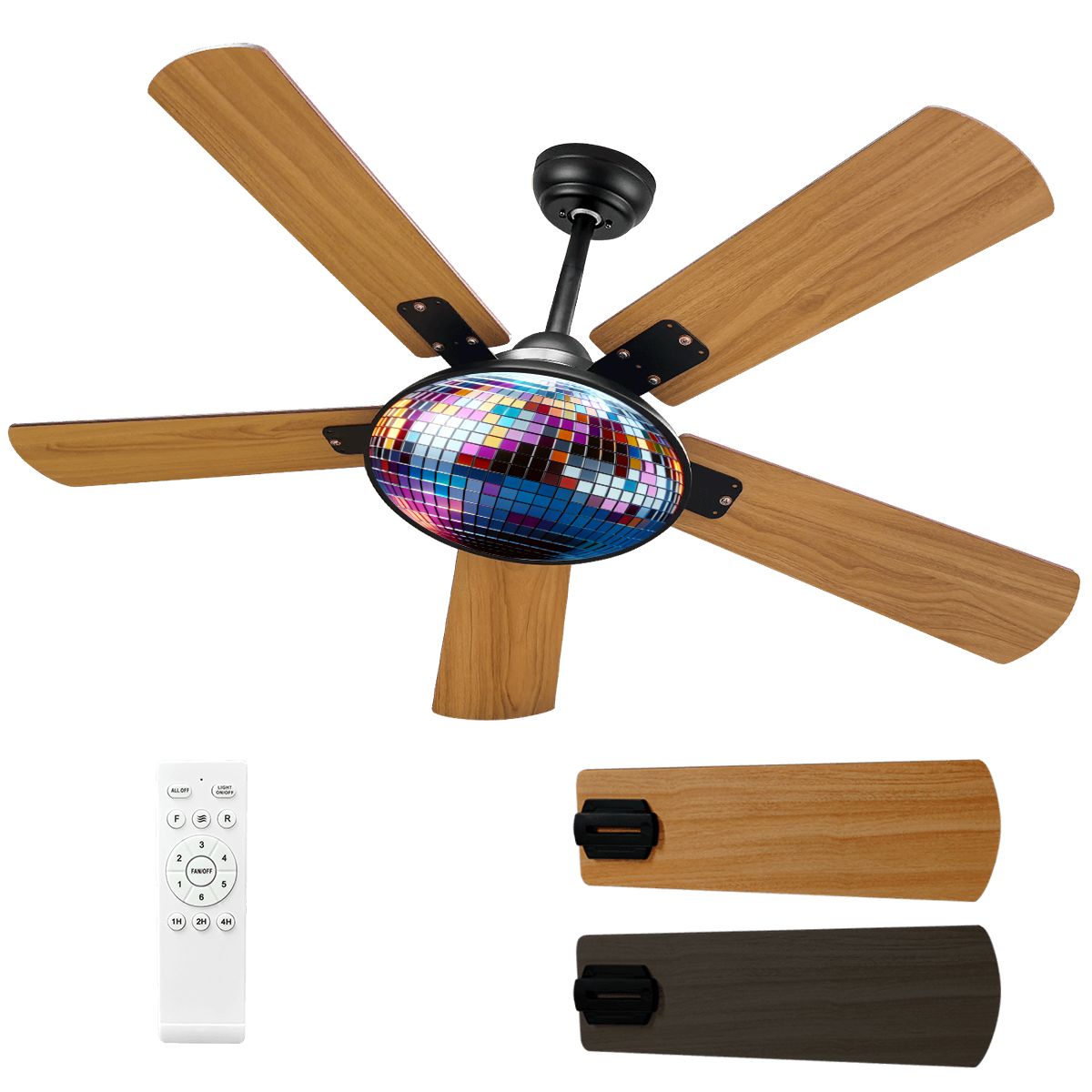 ๐ Disco Ball Ceiling Fan With Light ๐บ