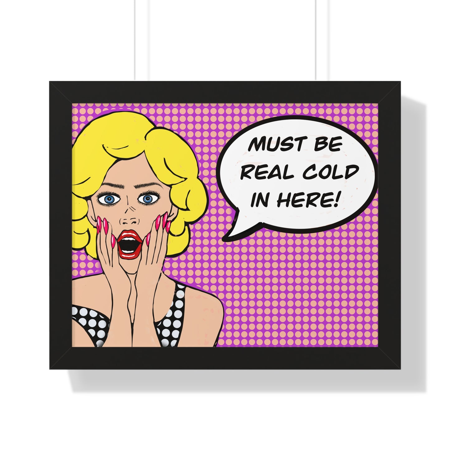 Pop Art Inspired Bathroom Art Rude Woman Framed Horizontal Poster