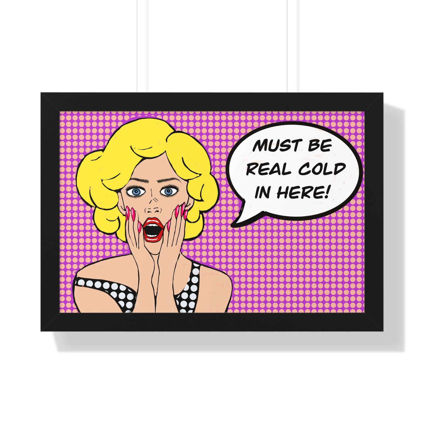 Pop Art Inspired Bathroom Art Rude Woman Framed Horizontal Poster