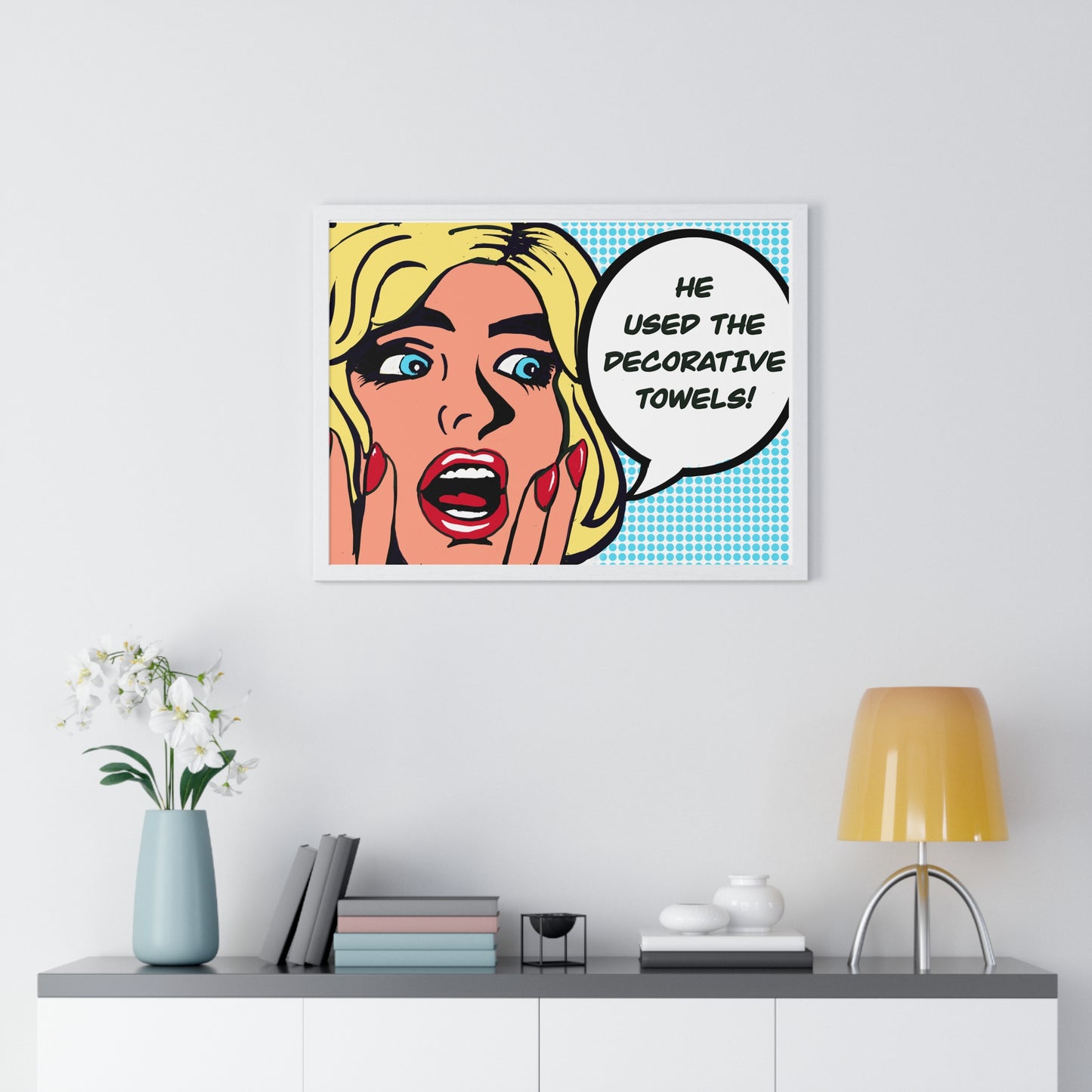 Pop Art Sassy Series Potty Humor Decorative Towels Horizontal Framed Poster