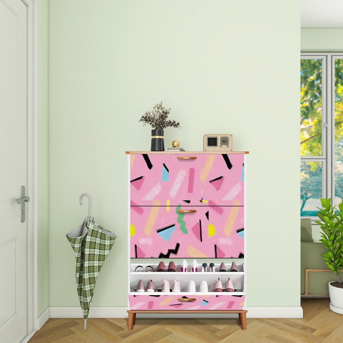 90s Saturday Morning TV Shoe Cabinet