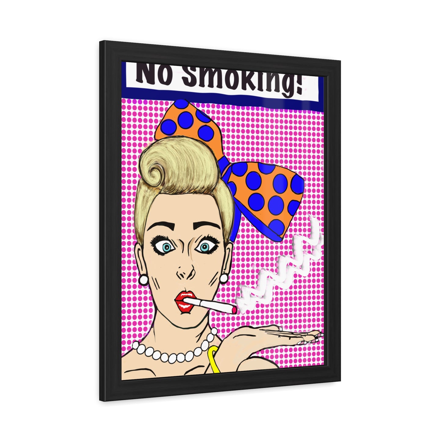 Pop Art Sassy Series Potty Humor Smoking Lady Vertical Framed Poster