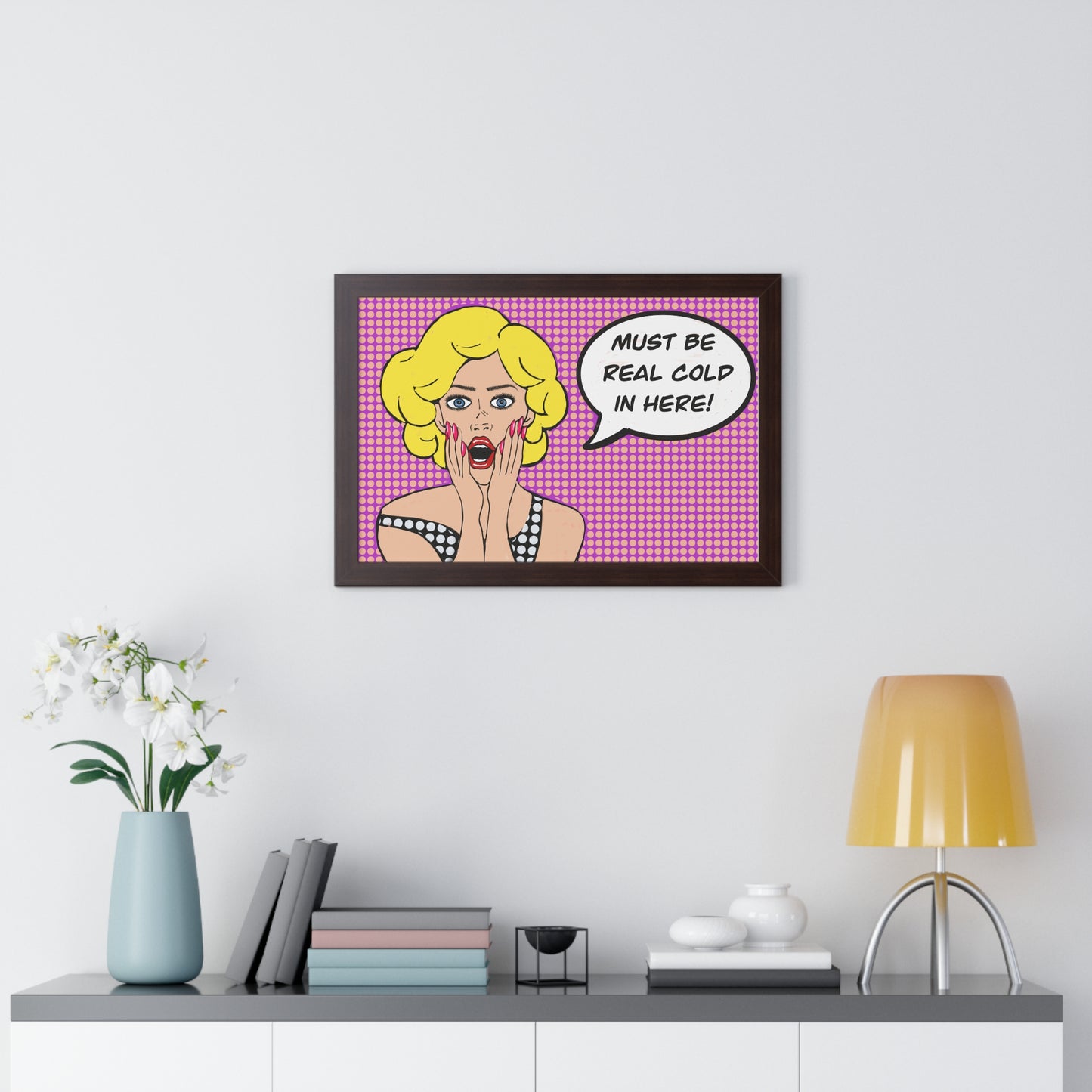 Pop Art Inspired Bathroom Art Rude Woman Framed Horizontal Poster