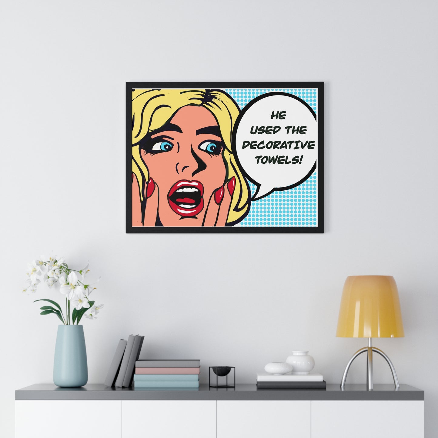Pop Art Sassy Series Potty Humor Decorative Towels Horizontal Framed Poster