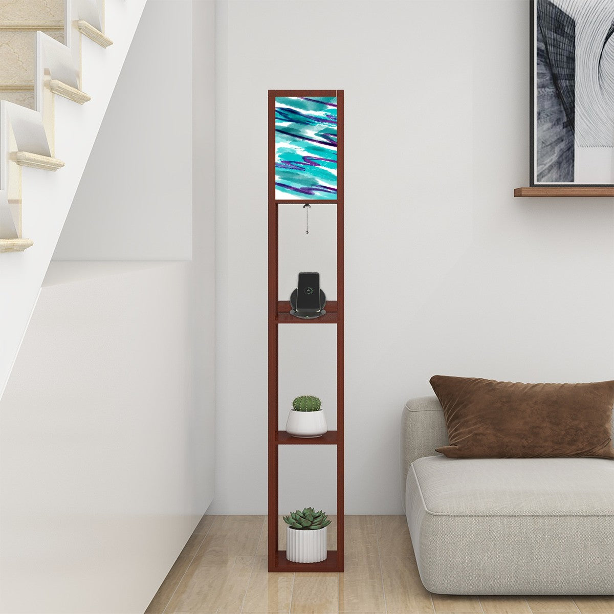 90s Vibe Floor Lamp with Shelves