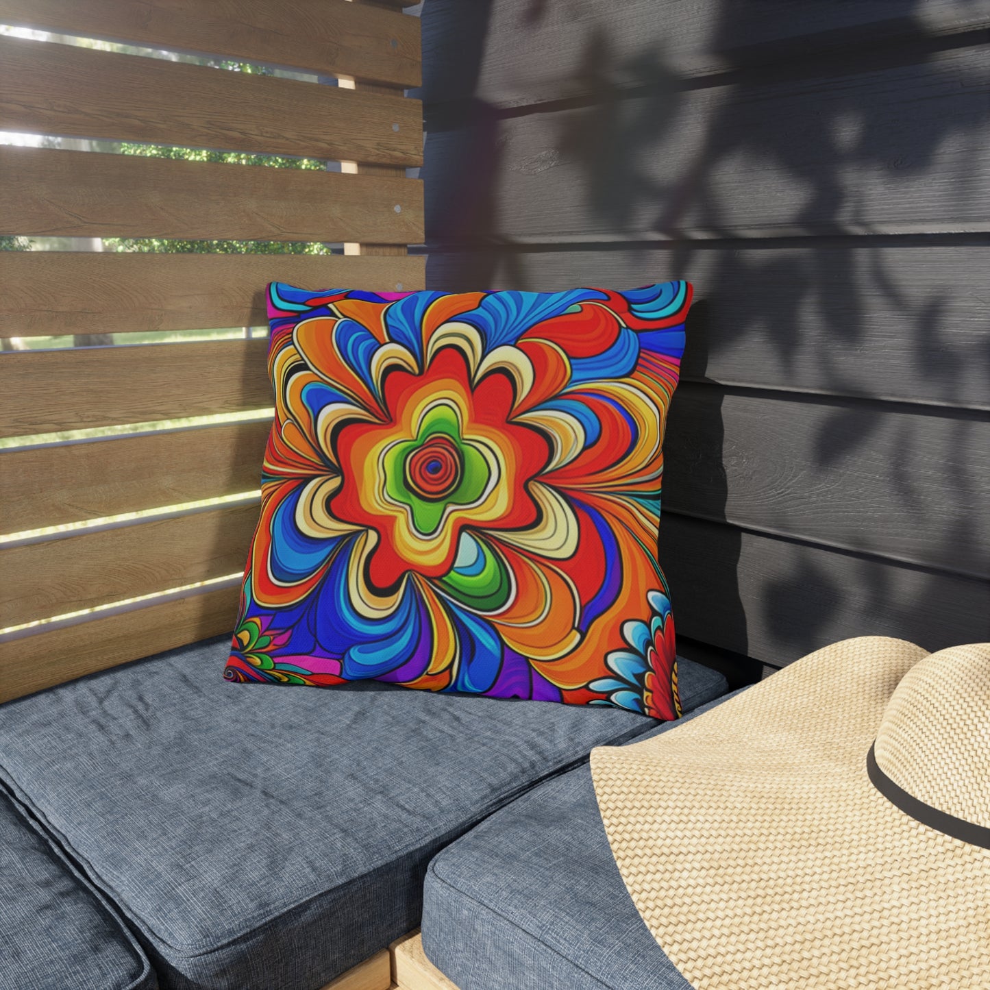 Psychedelic 60s Outdoor Pillow -- Groovy Comfort for any Space