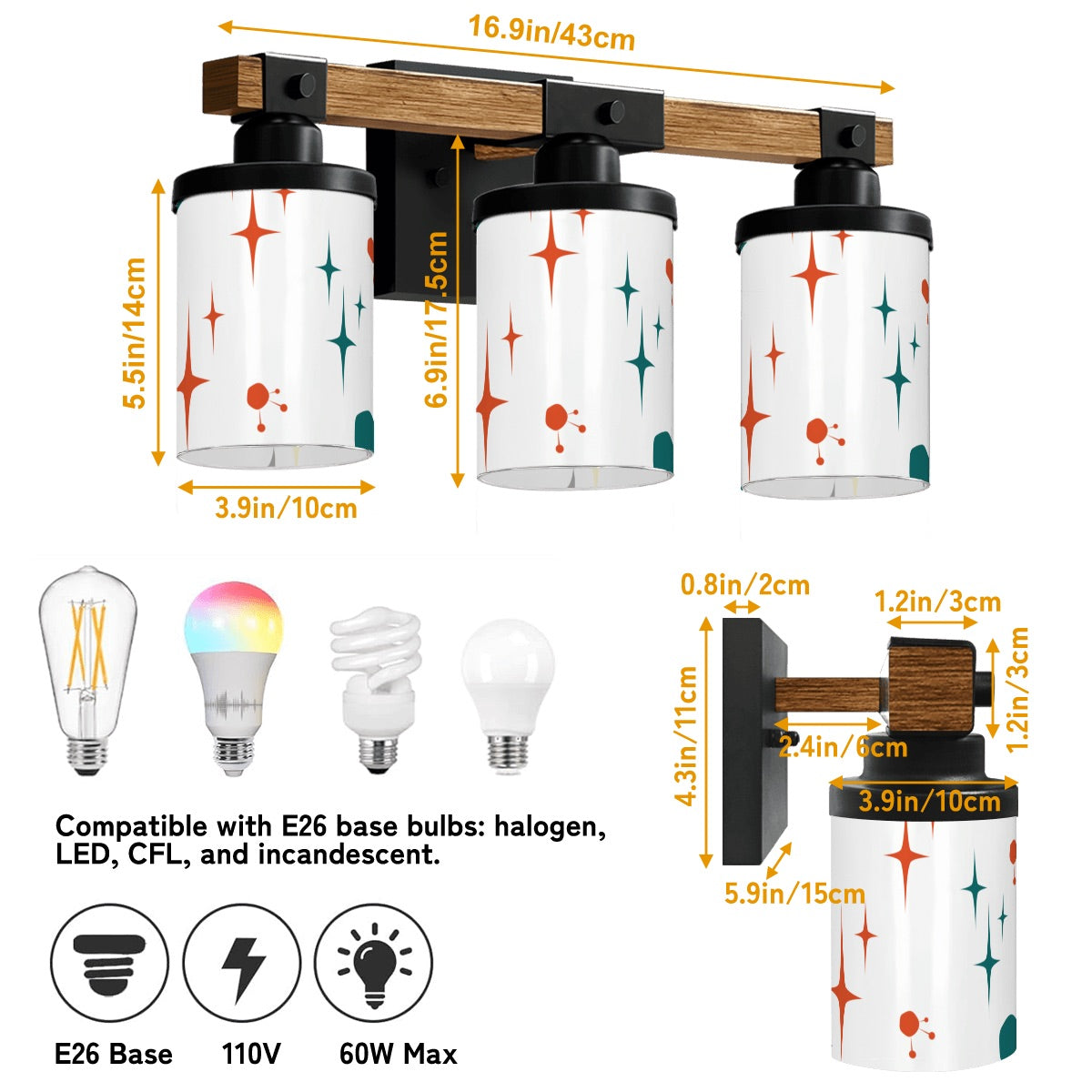 Starburst Vanity Light Fixture π«