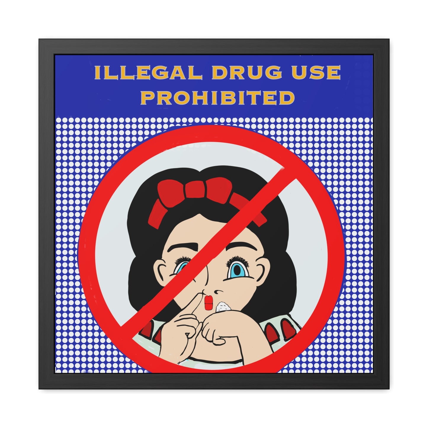 No Drugs In The Bathroom Please Potty Humor Framed Poster