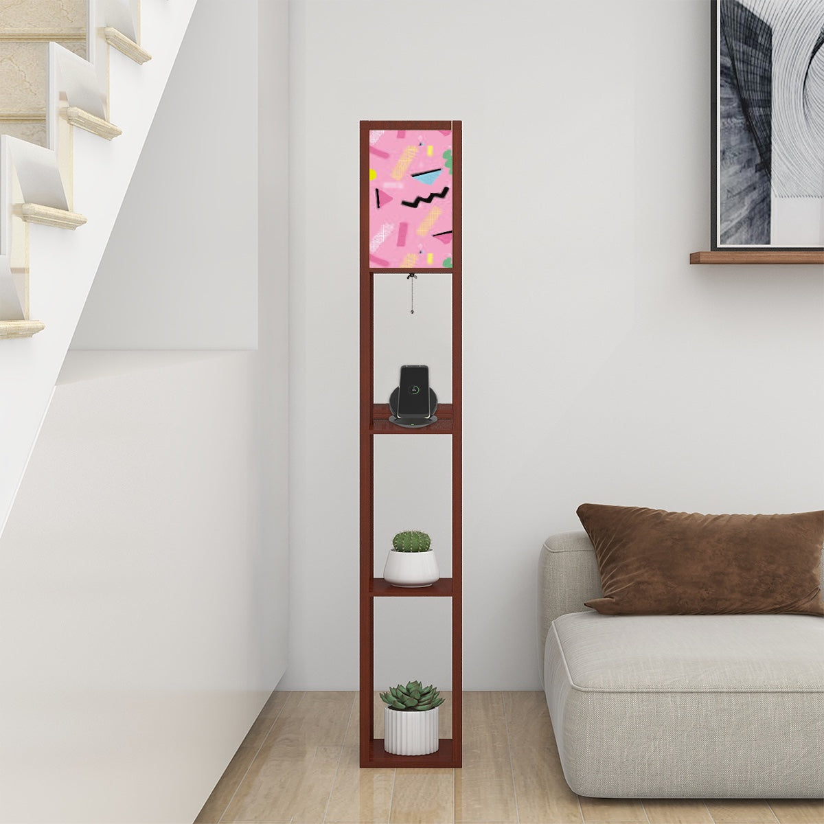 Saturday Morning Cartoons Floor Lamp with Shelves