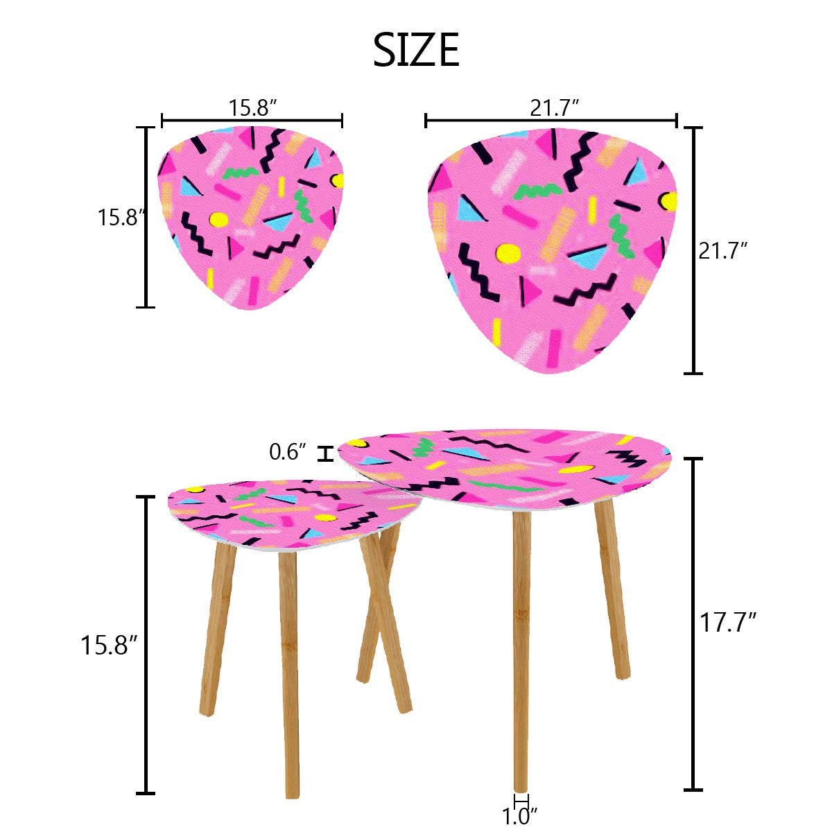 90s Saturday Morning Tv Coffee Table Set of 2
